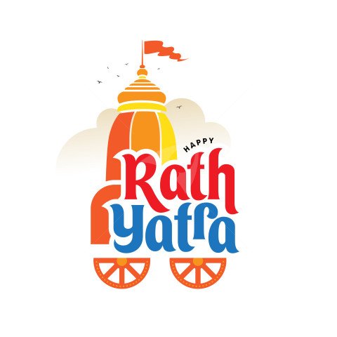 Colorful Rath Yatra Festival Celebration with Traditional Temple Car Design