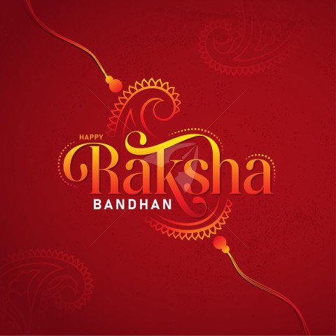 Happy Raksha Bandhan Typography Design Template