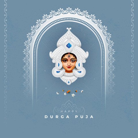 Happy Durga Puja Wishes Background Design Template