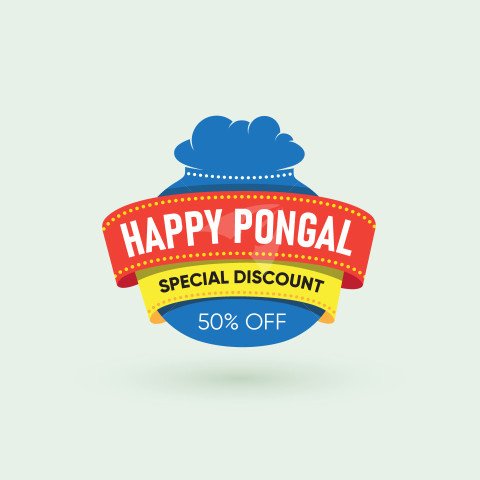 Happy Pongal Festival Sale Banner Design Template Illustration