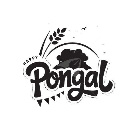 Happy Pongal Text Typography Design Template Illustration