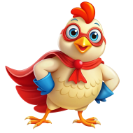 Funny Chicken superhero cartoon character