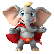 Elephant superhero cartoon character