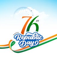 76 years republic day celebration banner template design