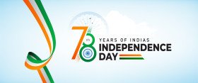 78th Years Indian Independence Day Celebration Horizontal Banner Template Design