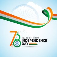 78th Years Indian Independence Day Celebration Horizontal Post Banner Template Design