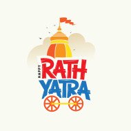 Colorful Rath Yatra Festival Celebration with Traditional Temple Car Design