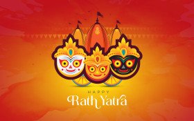 Colorful Rath Yatra Illustration With Indian Cultural Elements and Festival Theme