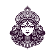 Goddess Durga Face Illustration