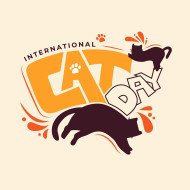 Happy Cat Day Typographic Post Design Template