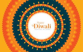 Happy Diwali Festival Decorative Background Template