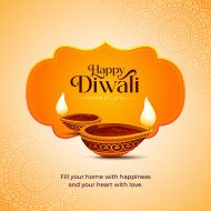 Happy Diwali Greeting Design Template