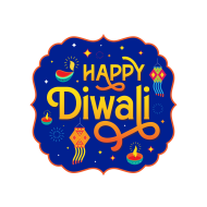 Happy Diwali Sticker Design Template