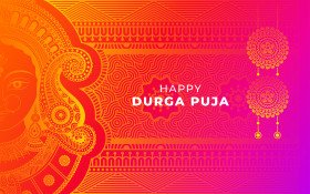 Happy Durga Puja Background Design Illustration