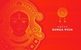 Happy Durga Puja Background Design Illustration