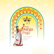 Happy Durga Puja Background Design Illustration