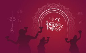 Happy Durga Puja Background Design Illustration