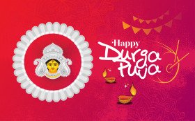 Happy Durga Puja Background Design Template