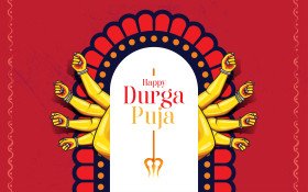 Happy Durga Puja Background Design Template