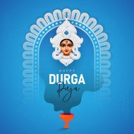 Happy Durga Puja Background Design Template Illustration