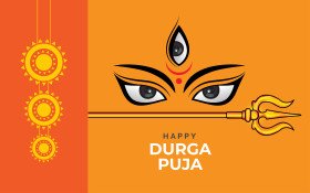 Happy Durga Puja Background Template Design