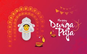 Happy Durga Puja Background Vector Illustration