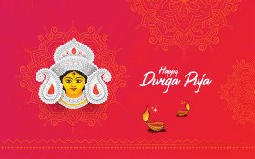 Happy Durga Puja Design Greeting Background