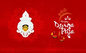 Happy Durga Puja Greeting Background Design