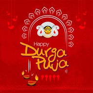 Happy Durga Puja Greeting Template