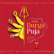 Happy Durga Puja Post Banner Design