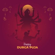 Happy Durga Puja Post Banner Design