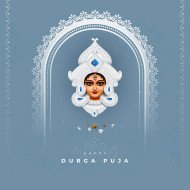 Happy Durga Puja Wishes Background Design Template