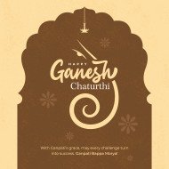 Happy Ganesh Chaturthi Festival Greeting Template Design