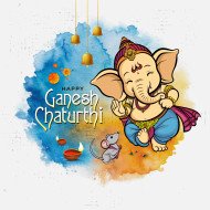 Happy Ganesh Chaturthi Hindi Greeting Background