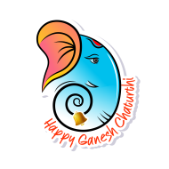 Happy Ganesh Chaturthi Sticker Vector