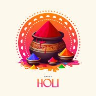 Happy Holi Festival Design Template Illustration