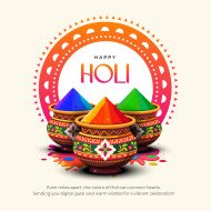 Happy Holi Post Design Template Illustration