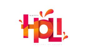 Happy Holi Text Typography Background