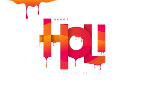 Happy Holi Text Typography Design