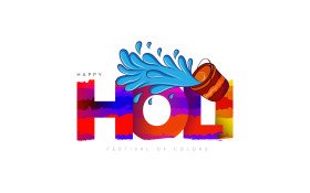 Happy Holi Typographic Background Design Template