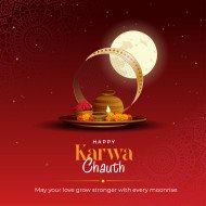 Happy Karwa Chauth Wishes Design Template