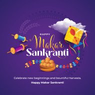 Happy Makar Sankranti Post Background Design Template