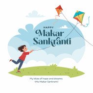 Happy Makar Sankranti Post Design Vector Template