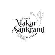 Happy Makar Sankranti Text Typography Design