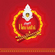 Happy Navratri Festival Post Design Template