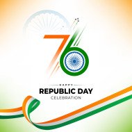 76 years republic day celebration banner template design