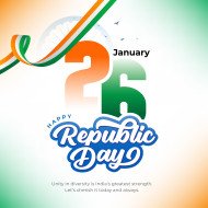 Happy republic day post banner template design