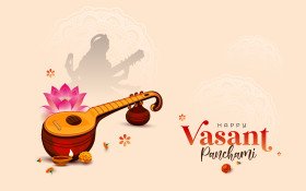 Happy Vasant Panchami Background Design Template