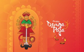 Indian Festival Durga Puja Background Template