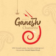Traditional Happy Ganesh Chaturthi Festival Post background Template